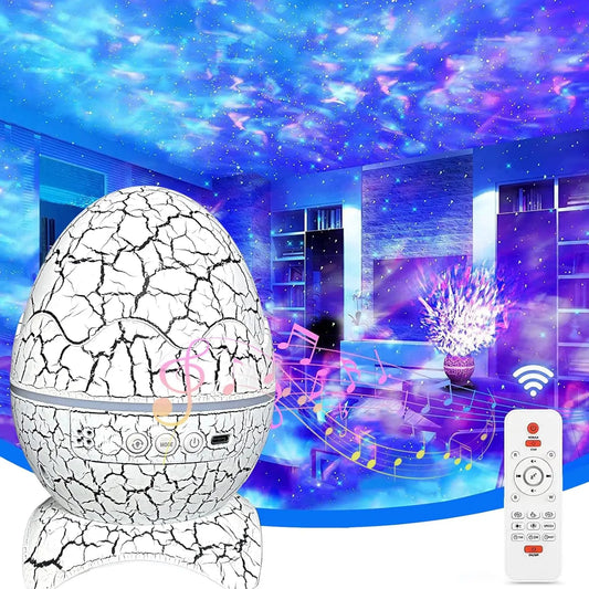 Dinosaur Egg Galaxy Projector - Space Buddy Star Projector Night Light for Kids Adults Bedroom Astronaut Projector with Bluetoot